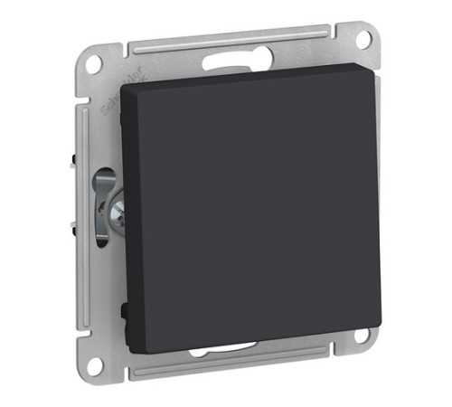 Выключатель 1-клавишный Systeme Electric ATLASDESIGN, скрытый монтаж, карбон