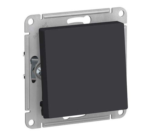 Переключатель 1-клавишный Systeme Electric ATLASDESIGN, скрытый монтаж, карбон