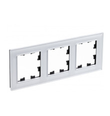 Рамка 3 поста Systeme Electric ATLASDESIGN NATURE, белый (пластик)