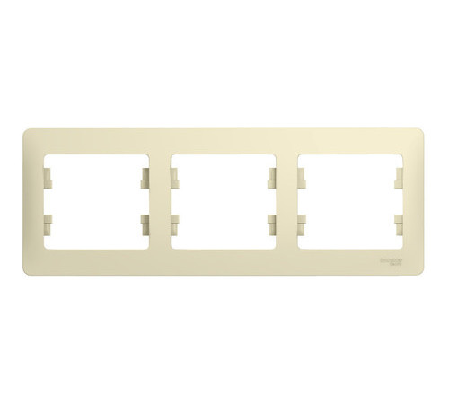 Рамка 3 поста Systeme Electric GLOSSA, горизонтальная, бежевый