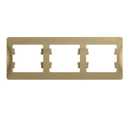 Рамка 3 поста Systeme Electric GLOSSA, горизонтальная, титан