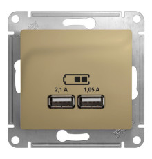 Розетка 2xUSB Systeme Electric GLOSSA, титан