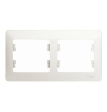 Рамка 2 поста Systeme Electric GLOSSA, горизонтальная, перламутр