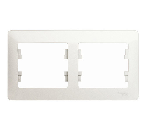 Рамка 2 поста Systeme Electric GLOSSA, горизонтальная, перламутр