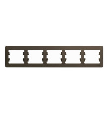 Рамка 5 постов Systeme Electric GLOSSA, горизонтальная, шоколад