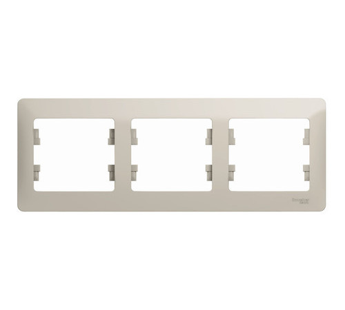 Рамка 3 поста Systeme Electric GLOSSA, горизонтальная, молочный