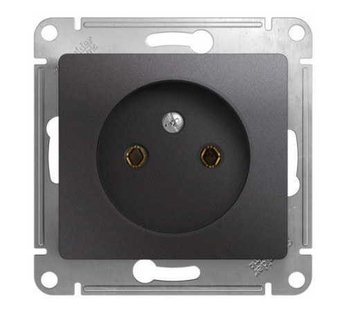 Розетка Systeme Electric GLOSSA, скрытый монтаж, без заземления, графит