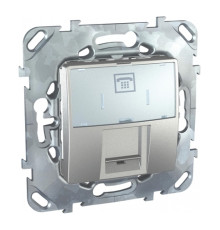 Розетка телефонная RJ12 Schneider Electric UNICA TOP, алюминий