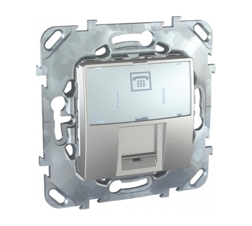 Розетка телефонная RJ12 Schneider Electric UNICA TOP, алюминий