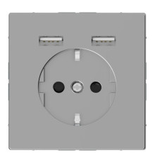 Розетка с USB Schneider Electric MERTEN D-LIFE, скрытый монтаж, с заземлением, нержавеющая сталь