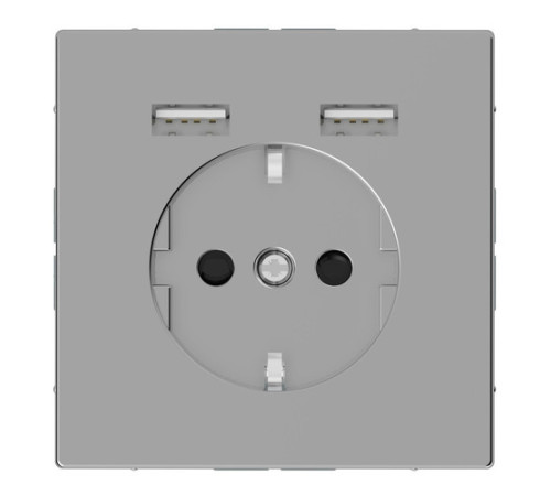Розетка с USB Schneider Electric MERTEN D-LIFE, скрытый монтаж, с заземлением, нержавеющая сталь