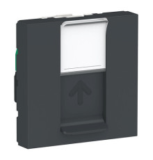 Розетка компьютерная RJ45 Cat.5 Schneider Electric UNICA MODULAR, антрацит