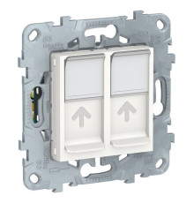 Розетка компьютерная 2xRJ45 Cat.5 Schneider Electric UNICA NEW, белый