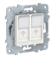 Розетка компьютерная 2xRJ45 Cat.6 Schneider Electric UNICA NEW, белый