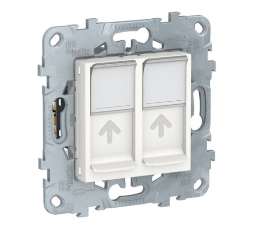 Розетка компьютерная 2xRJ45 Cat.6 Schneider Electric UNICA NEW, белый
