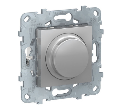 Светорегулятор поворотно-нажимной Schneider Electric UNICA NEW, 200 Вт, LED 5-100ВА, , алюминий