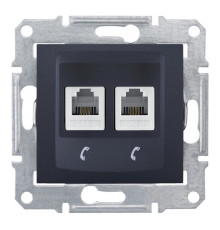 Розетка телефонная 2xRJ11 Schneider Electric SEDNA, графит