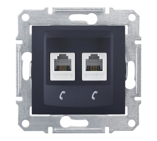 Розетка телефонная 2xRJ11 Schneider Electric SEDNA, графит