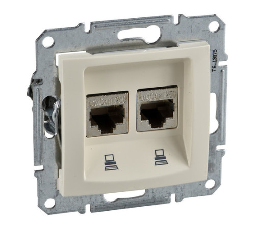 Розетка 2xRJ45 Cat.5 Schneider Electric SEDNA, бежевый
