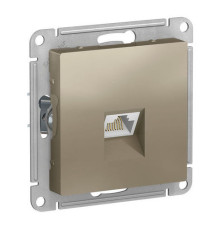 Розетка компьютерная RJ45 Cat.6 Systeme Electric ATLASDESIGN, скрытый монтаж, шампань, ATN000586