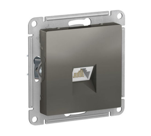 Розетка компьютерная RJ45 Cat.6 Systeme Electric ATLASDESIGN, скрытый монтаж, сталь, ATN000986