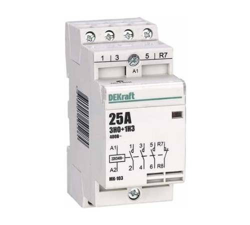 Модульный контактор DEKraft МК-103 3НО+1НЗ 20А 230В AC, 18061DEK