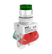 Выкл. кноп. ABLFP 22 мм Цвет:ЗЕЛЕНЫЙ LED 220В ВK-22 DEKra