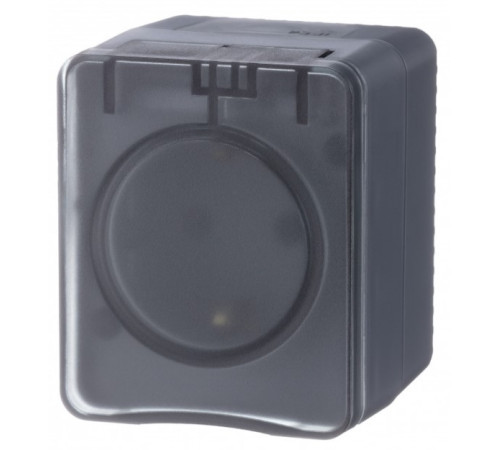 AtlasDesign Profi54 розетка с заземлением со шторками 16А 250B, АНТРАЦИТ