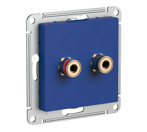 Аудиорозетка Systeme Electric ATLASDESIGN, скрытый монтаж, аквамарин, ATN001187