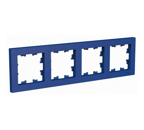 Рамка 4 поста Systeme Electric ATLASDESIGN, горизонтальная, аквамарин, ATN001104