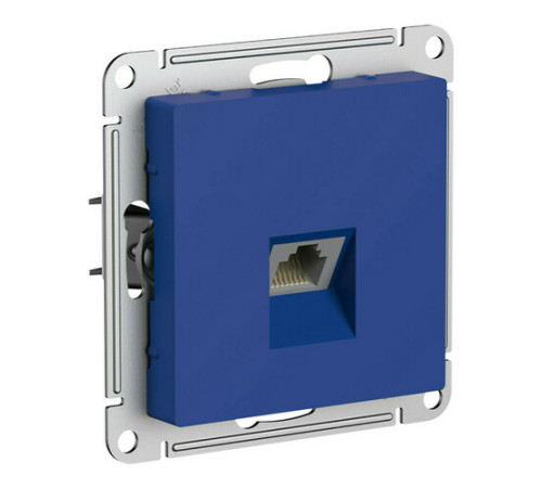 Розетка компьютерная RJ45 Systeme Electric ATLASDESIGN, скрытый монтаж, аквамарин, ATN001183