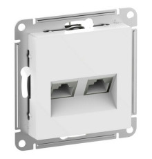 Розетка компьютерная 2xRJ45 Cat.6 Systeme Electric ATLASDESIGN, скрытый монтаж, белый, ATN000188