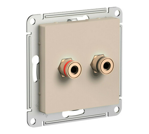 Аудиорозетка Systeme Electric ATLASDESIGN, скрытый монтаж, песочный, ATN001287
