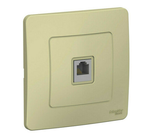 Розетка телефонная RJ11 Systeme Electric BLANCA, скрытый монтаж, бежевый, BLNIS011007