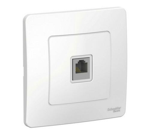 Розетка телефонная RJ11 Systeme Electric BLANCA, скрытый монтаж, белый, BLNIS011001