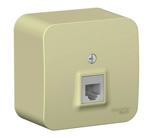 Розетка телефонная RJ11 Systeme Electric BLANCA, открытый монтаж, бежевый, BLNIA011007