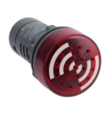 Зуммер с подсветкой красный 220В AC прерывестый звук