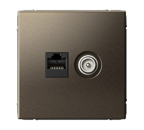 Розетка ТВ+компьютерная TV+RJ45 Systeme Electric ARTGALLERY, скрытый монтаж, мокко, GAL000689