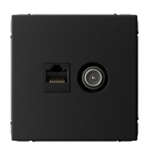 Розетка ТВ+компьютерная TV+RJ45 Systeme Electric ARTGALLERY, скрытый монтаж, карбон, GAL001089