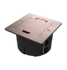 Systeme Elecrtic MultiDesk Медь Лючок на 2 модуля IP44 с монтажной коробкой для стены, фальшпола, стола, тип MDK20