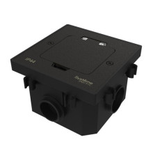 Systeme Elecrtic MultiDesk Чёрный матовый Лючок на 2 модуля IP44 с монтажной коробкой для бетонных полов , тип MDK20