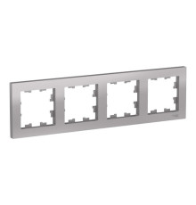 Рамка 4 поста Systeme Electric ATLASDESIGN, алюминий