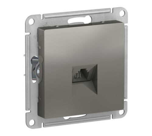 Розетка телефонная 1xRJ11 Systeme Electric ATLASDESIGN, сталь