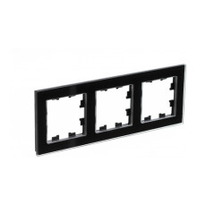 Рамка 3 поста Systeme Electric ATLASDESIGN NATURE стекло, черный (пластик)