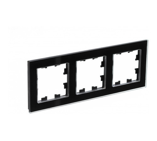 Рамка 3 поста Systeme Electric ATLASDESIGN NATURE стекло, черный (пластик)