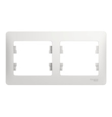 Рамка 2 поста Systeme Electric GLOSSA, горизонтальная, белый