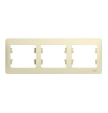 Рамка 3 поста Systeme Electric GLOSSA, горизонтальная, бежевый