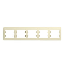 Рамка 5 постов Systeme Electric GLOSSA, горизонтальная, бежевый