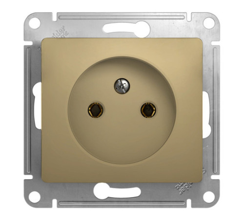 Розетка Systeme Electric GLOSSA, скрытый монтаж, без заземления, титан