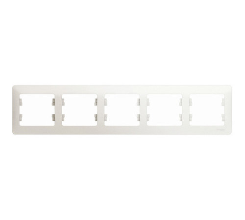 Рамка 5 постов Systeme Electric GLOSSA, горизонтальная, перламутр